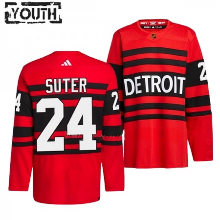 Barn Ishockey Detroit Red Wings tröja Pius Suter 24 Adidas 2022-23 Röd Reverse Retro 2.0 Authentic